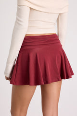 Celida Rusty Rose Jersey Knit Low-Rise Micro Mini Skort