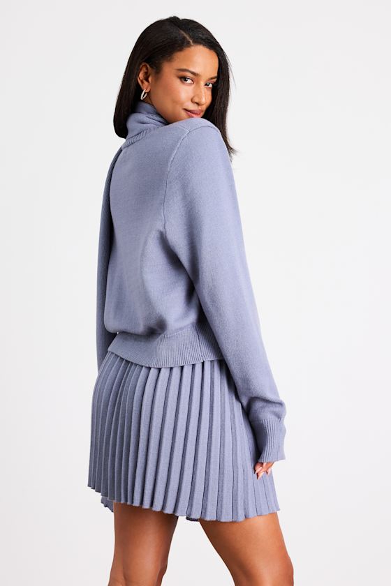 Gianna Periwinkle Three Piece Sweater Dress