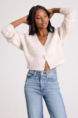 Amberlynn Ivory Space Dye Cropped Cardigan