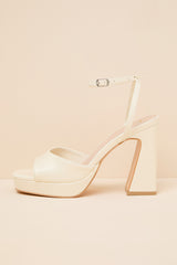 Lucy Bone Platform Ankle Strap Sandals