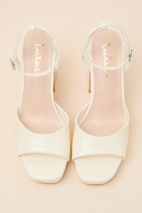 Lucy Bone Platform Ankle Strap Sandals