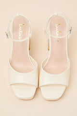 Lucy Bone Platform Ankle Strap Sandals