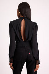 Lexia Black Lace Long Sleeve Top