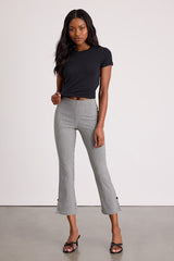Nomi Black and White Gingham Cropped Flare Pants