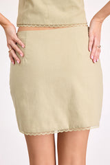 Jordina Light Sage Mid-Rise Mini Skirt