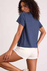 Merci Heather Blue Short Sleeve Graphic Tee