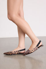 Brianna Leopard Pointed-Toe Slingback Flats