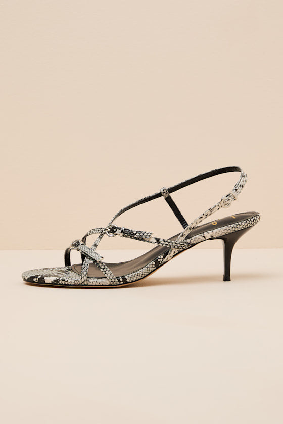 Sara Snake Strappy Slingback High Heel Sandals