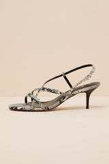 Sara Snake Strappy Slingback High Heel Sandals