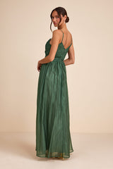 Rosalind Green Organza Strapless Maxi Dress