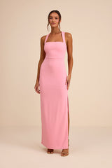 Glamorous Dedication Light Pink Sleeveless Column Maxi Dress