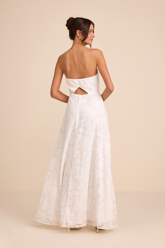 Garden of Romance White Burnout Maxi Dress
