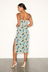 Sweetest Invite Blue Multi Floral Sleeveless Midi Dress