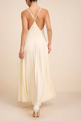 Samalia Ivory Sleeveless Applique Maxi Dress