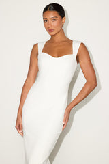 Samai White Cap Sleeve Bodycon Midi Dress