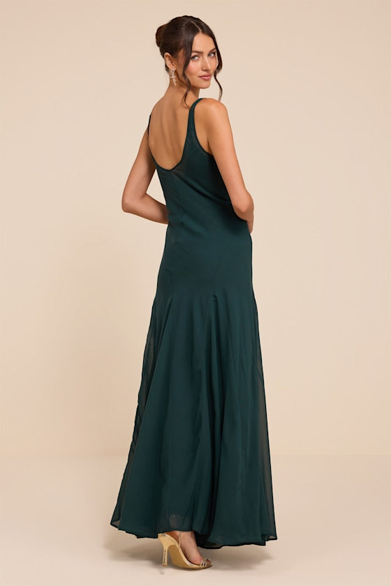 Cressa Emerald Sleeveless Column Maxi Dress