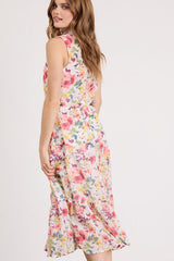 In My Dreams Ivory Multi Floral Print Midi Dress
