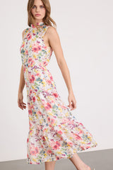 In My Dreams Ivory Multi Floral Print Midi Dress