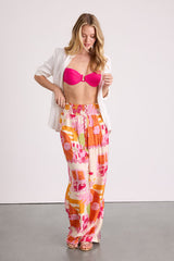 Breezy Getaway Cream Multi Print Wide-Leg Pants
