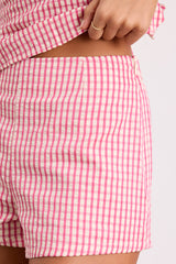 Harmony Pink Gingham High-Rise Shorts