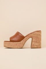 Drexel Brown Platform Slide Sandals