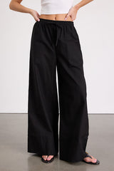 Brisa Black Cuffed Wide-Leg Pants