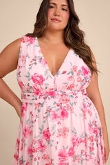 Heavenly Hues Pink Floral Maxi Dress
