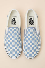 Classic Glacial Slate Checkerboard Rhinestone Slip-On Sneakers