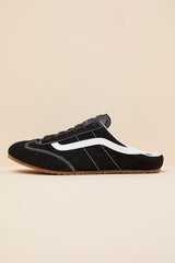 Super Lowpro Black Suede Leather Sneaker Mules