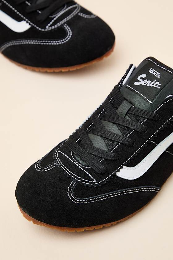 Super Lowpro Black Suede Leather Sneaker Mules