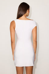 Josie Ivory Jersey Knit Ruched Maxi Dress