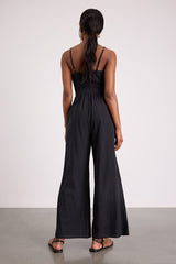 Messina Black Striped Wide-Leg Jumpsuit