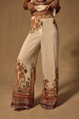 Bahari Cream Multi Boho Print Two-Piece Jumpsuit