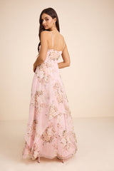 Breigh Blush Floral Sleeveless Maxi Dress