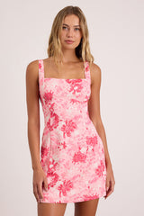 Exuberant Chicness Light Pink Floral Sleeveless Mini Dress