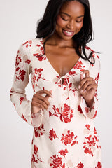 Odalis White Floral Bell Sleeve Mini Dress
