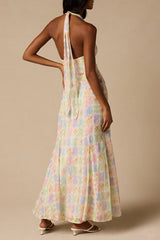Maressa Ivory Multi Floral Halter Maxi Dress