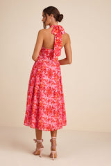 Conway Pink Floral Halter Midi Dress