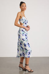 Janetta White Multi Floral Cutout Midi Dress