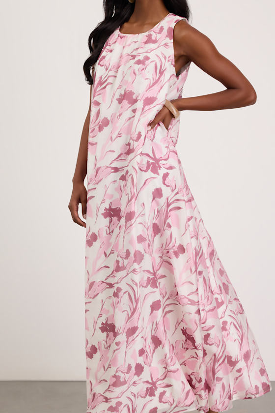 Harmen Ivory Floral Shift Maxi Dress