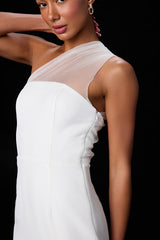 Brayla White One-Shoulder Bodycon Mini Dress