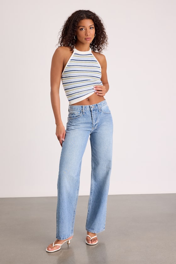 Everyday Coolness Light Wash High-Rise Straight-Leg Jeans