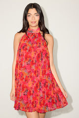 Anne Red Multi Floral Shift Mini Dress