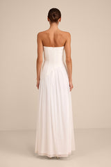 Katia White Strapless Drop Waist Maxi Dress