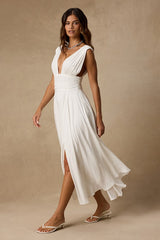 Jaden Ivory Sleeveless Midi Dress