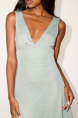 Adaline Mint Lurex Sleeveless Mini Dress