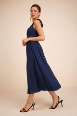 Conway Navy Blue Halter Midi Dress