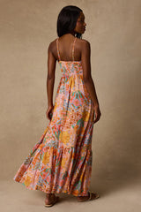 Grace Bay Blush Multi Boho Print Halter Maxi Dress