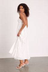 Janie White Backless Maxi Dress