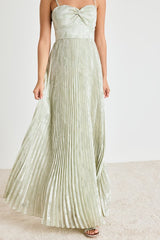 Candia Sage Floral Jacquard Satin Maxi Dress